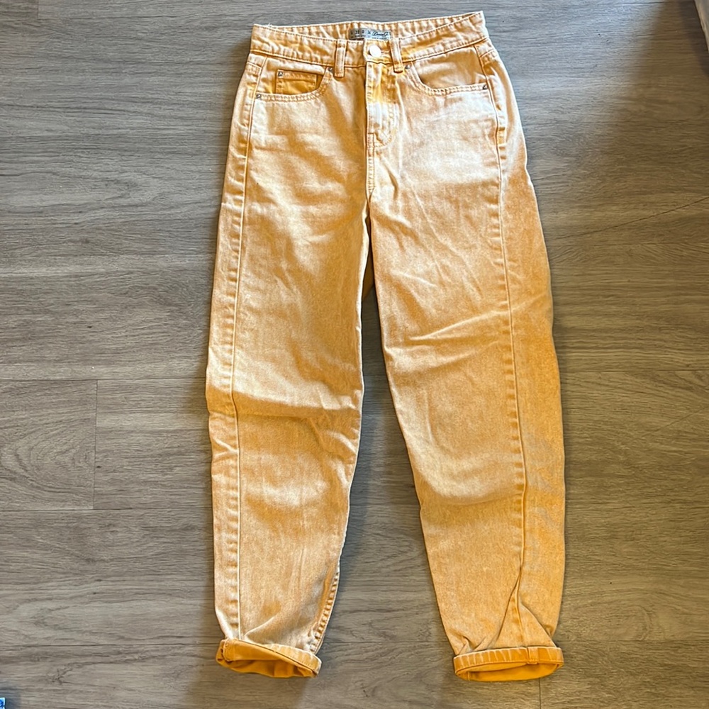 Golden Yellow High Waist Mom Jeans